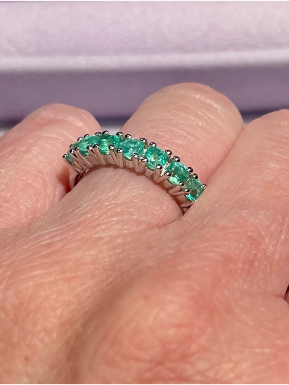 Ring Size 5 Green Zambian Emerald Sterling Silver Ring 0.65ctw Stamped 925
